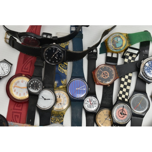 88 - A BOX OF ASSORTED 'SWATCH' WATCHES, to include thirty one 'Swatch' wristwatches and four 'Swatch' wa... 