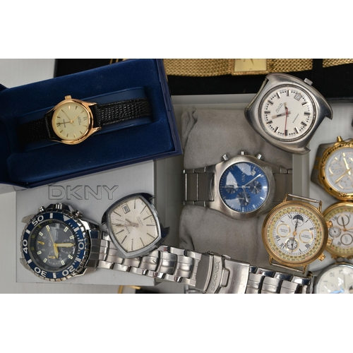 95 - A BOX OF ASSORTED WRISTWATCHES, a selection of watches, names to include 'Emporio Armani, Sekonda, A... 