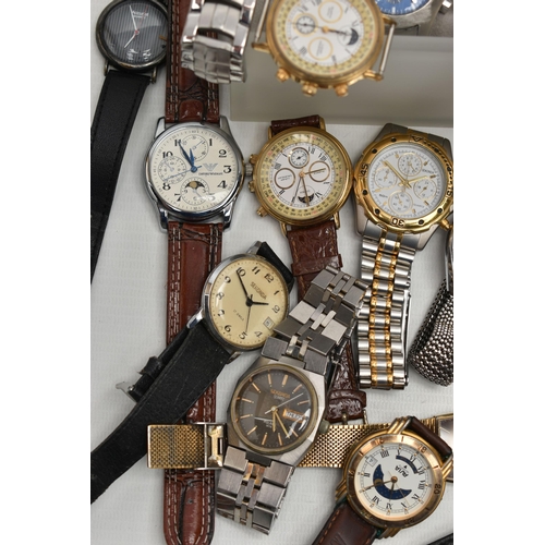 95 - A BOX OF ASSORTED WRISTWATCHES, a selection of watches, names to include 'Emporio Armani, Sekonda, A... 