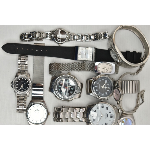 97 - A SELECTION OF SIXTEEN LADY'S AND GENTS WRISTWATCHES, to include Rotary, Sekonda, Pierre Cardin, Acc... 