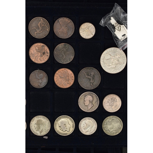 126 - A ALUMINIUM COIN CASE CONTAINING AMUNTS OF SILVER COINAGE TO INCLUDE: 15 X Crown coins  most with wa... 