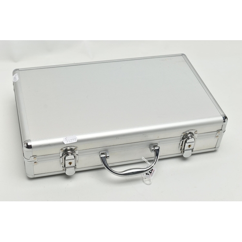 126 - A ALUMINIUM COIN CASE CONTAINING AMUNTS OF SILVER COINAGE TO INCLUDE: 15 X Crown coins  most with wa... 