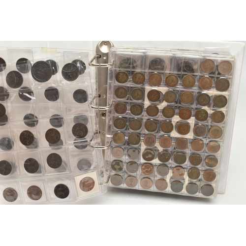 129 - A COIN ALBUM CONTAINING MANY VICTORIA EARLY ISSUES, SOME GEORGE III and IIII COINAGE, mostly silver ... 