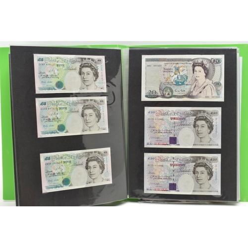 130 - A BANKNOTE ALBUM OF MAINLY UK BANKNOTES, to include 10/- NOTES Beale, O'brien, Fforde, One Pound Pep... 