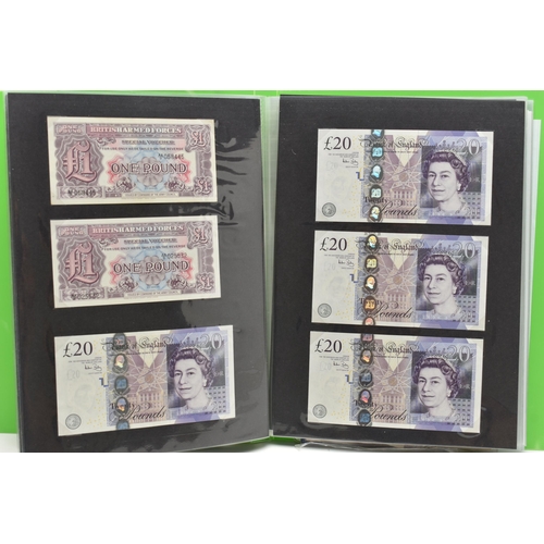 130 - A BANKNOTE ALBUM OF MAINLY UK BANKNOTES, to include 10/- NOTES Beale, O'brien, Fforde, One Pound Pep... 