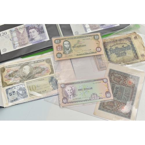 130 - A BANKNOTE ALBUM OF MAINLY UK BANKNOTES, to include 10/- NOTES Beale, O'brien, Fforde, One Pound Pep... 