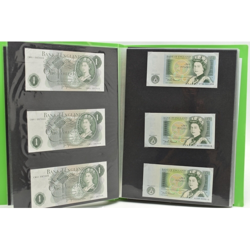 130 - A BANKNOTE ALBUM OF MAINLY UK BANKNOTES, to include 10/- NOTES Beale, O'brien, Fforde, One Pound Pep... 