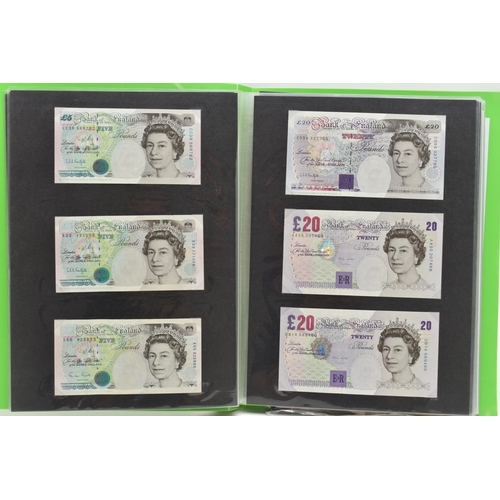 130 - A BANKNOTE ALBUM OF MAINLY UK BANKNOTES, to include 10/- NOTES Beale, O'brien, Fforde, One Pound Pep... 