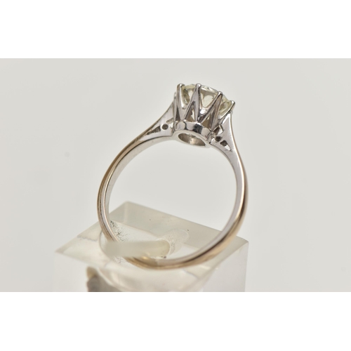 135 - A MODERN SINGLE STONE DIAMOND RING, round brilliant cut diamond, estimated carat weight 1.50ct, colo... 