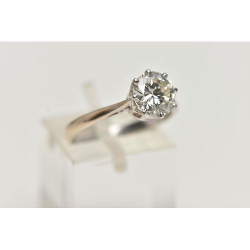 135 - A MODERN SINGLE STONE DIAMOND RING, round brilliant cut diamond, estimated carat weight 1.50ct, colo... 