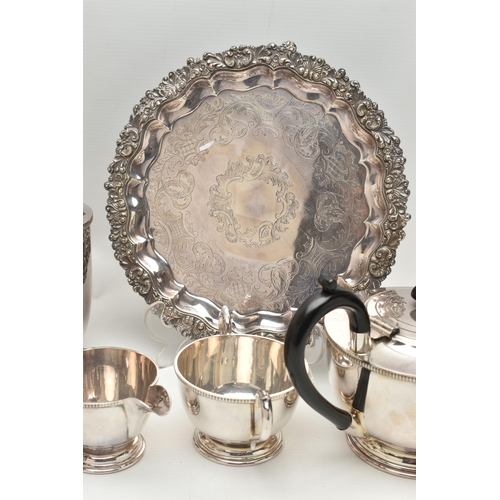 153 - A BOX OF LATE 19TH AND EARLY 20TH CENTURY SILVER PLATE, including a Garrard & Co Ltd Regent Plate fo... 