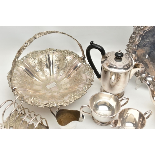 153 - A BOX OF LATE 19TH AND EARLY 20TH CENTURY SILVER PLATE, including a Garrard & Co Ltd Regent Plate fo... 