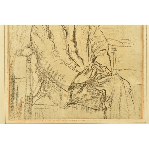 313 - FRANCIS DODD (1874-1949) 'PORTRAIT OF PROFESSOR FREDERICK BROWN', a seated three-quarter length port... 