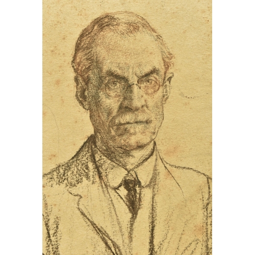 313 - FRANCIS DODD (1874-1949) 'PORTRAIT OF PROFESSOR FREDERICK BROWN', a seated three-quarter length port... 