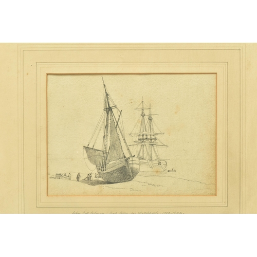 314 - ATTRIBUTED TO JOHN SELL COTMAN (1782-1842) 'BOATS - A LEAF FROM HIS SKETCH BOOK', a study of working... 