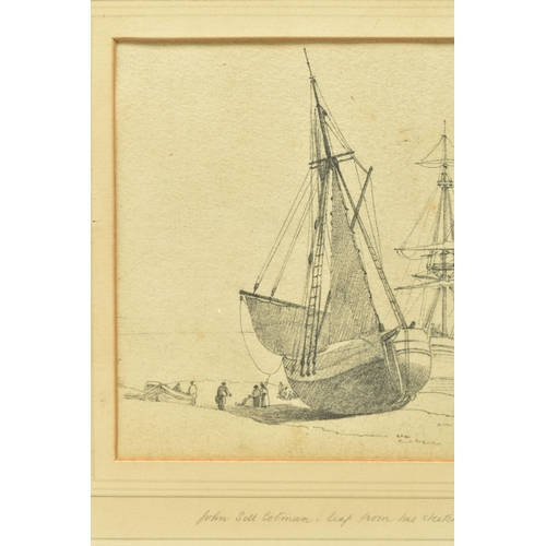 314 - ATTRIBUTED TO JOHN SELL COTMAN (1782-1842) 'BOATS - A LEAF FROM HIS SKETCH BOOK', a study of working... 