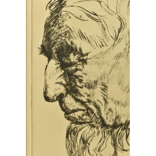 319 - JOHN LAVIERS WHEATLEY (1892-1955) 'OLD ROGERS', a dry point etching depicting a profile portrait of ... 