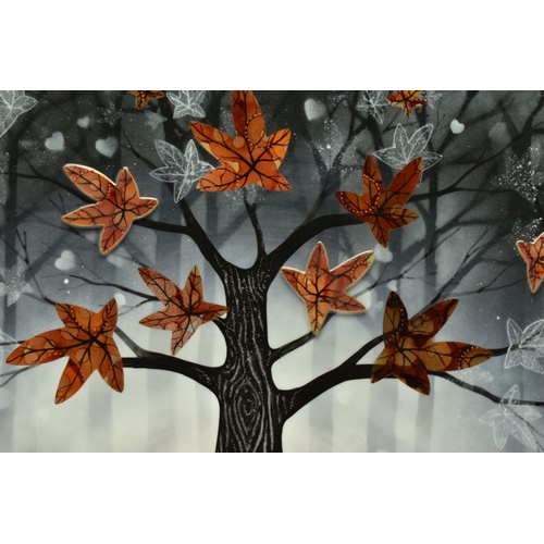 355 - CHLOE NUGENT (BRITISH CONTEMPORARY) 'AUTUNM LEAVES III', a 3D depiction of a tree in autumn, signed ... 