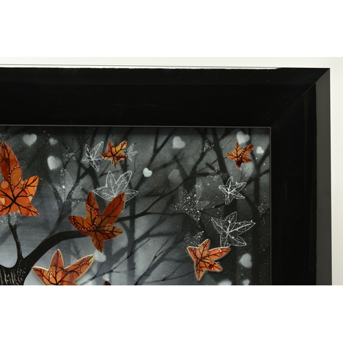 355 - CHLOE NUGENT (BRITISH CONTEMPORARY) 'AUTUNM LEAVES III', a 3D depiction of a tree in autumn, signed ... 