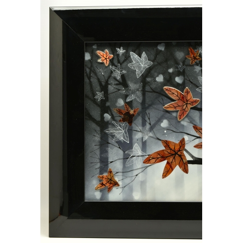 355 - CHLOE NUGENT (BRITISH CONTEMPORARY) 'AUTUNM LEAVES III', a 3D depiction of a tree in autumn, signed ... 