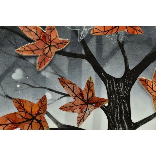 355 - CHLOE NUGENT (BRITISH CONTEMPORARY) 'AUTUNM LEAVES III', a 3D depiction of a tree in autumn, signed ... 