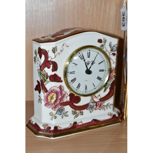 363 - TWO CERAMIC MANTEL CLOCKS, comprising a limited edition Bradford Exchange 'Garden Whispers: Heirloom... 