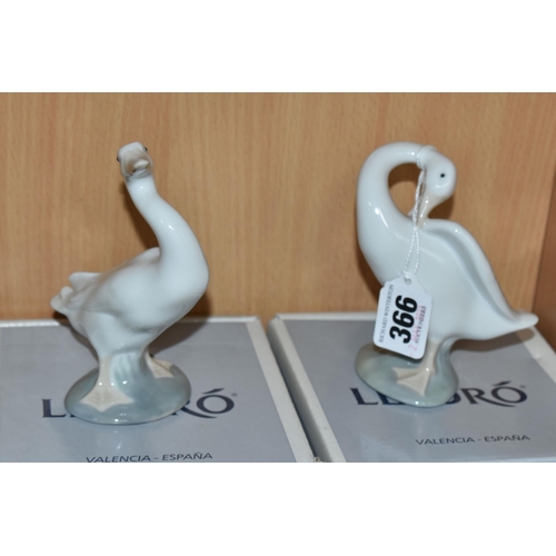 366 - FOUR PIECES OF LLADRO PORCELAIN, to include two boxed Little Duck figures 4552 and 4553, a Collector... 