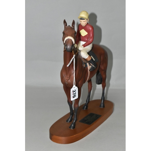 376 - A BESWICK RED RUM FIGURE, with Brian Fletcher Up, no 2511, from the Connoisseur Horses series, the h... 