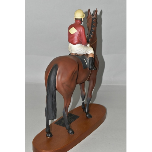 376 - A BESWICK RED RUM FIGURE, with Brian Fletcher Up, no 2511, from the Connoisseur Horses series, the h... 