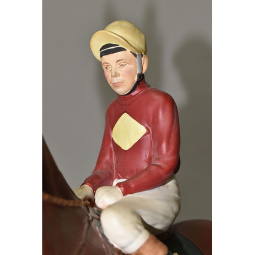 376 - A BESWICK RED RUM FIGURE, with Brian Fletcher Up, no 2511, from the Connoisseur Horses series, the h... 