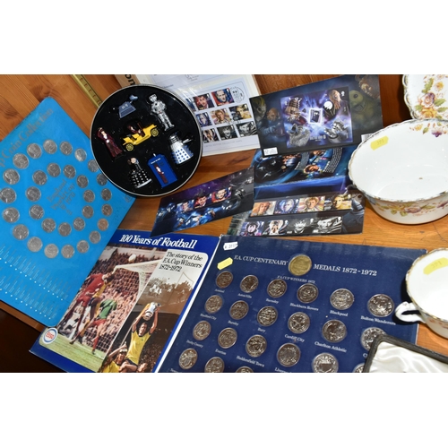 391 - A ROYAL ALBERT 'FLORENCE' PATTERN TEA SET TOGETHER WITH TWO WORLD CUP COIN COLLECTIONS,  comprising ... 