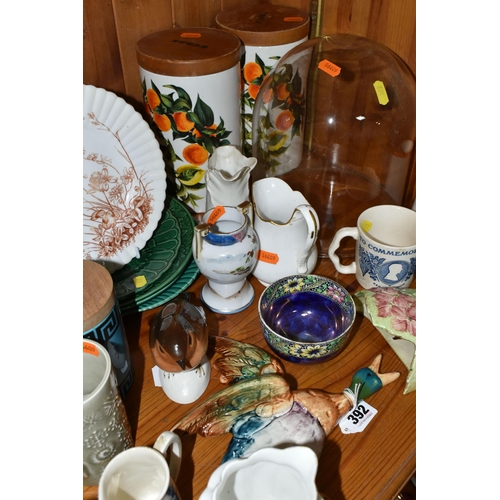 392 - A GROUP OF CERAMICS, comprising Portmeirion 'Greek Key' pattern cannister designed by Susan Williams... 