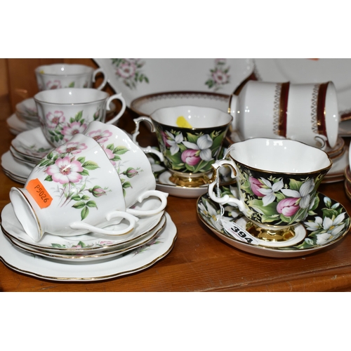 394 - A GROUP OF ASSORTED TEAWARE,  comprising two Royal Albert 'Provincial Flowers' pattern tea cups and ... 