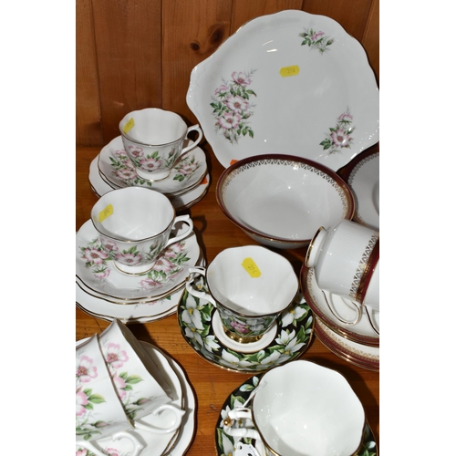 394 - A GROUP OF ASSORTED TEAWARE,  comprising two Royal Albert 'Provincial Flowers' pattern tea cups and ... 