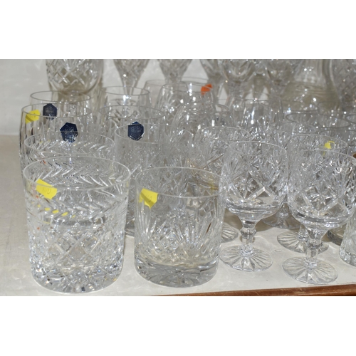 400 - A LARGE QUANTITY OF CUT CRYSTAL, comprising a pair of pink Caithness glass bud vases, a Caithness 'M... 