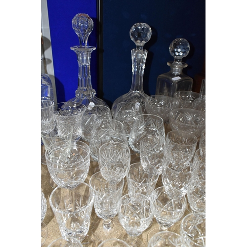 419 - A QUANTITY OF CUT CRYSTAL AND OTHER GLASSWARES, over sixty pieces to include seven decanters of vari... 