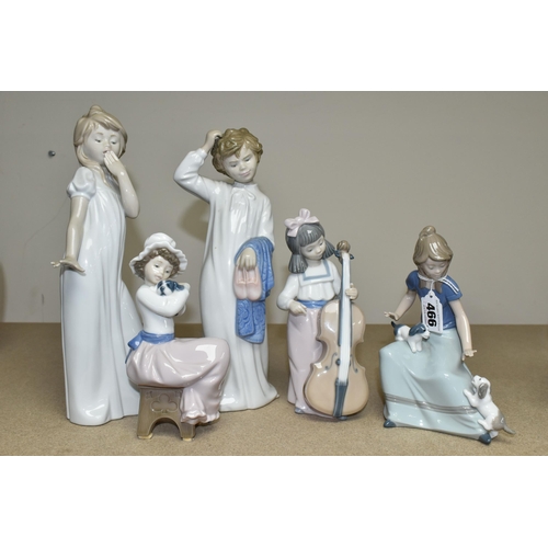 FIVE NAO FIGURES OF CHILDREN, comprising seated girl with puppies, girl ...