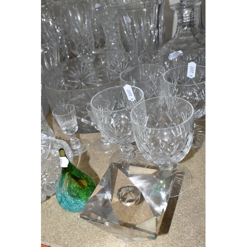 468 - A COLLECTION OF CUT CRYSTAL AND OTHER GLASSWARES, approximately sixty five pieces to include a set o... 