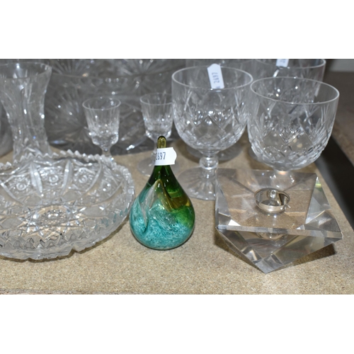 468 - A COLLECTION OF CUT CRYSTAL AND OTHER GLASSWARES, approximately sixty five pieces to include a set o... 