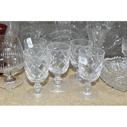 468 - A COLLECTION OF CUT CRYSTAL AND OTHER GLASSWARES, approximately sixty five pieces to include a set o... 