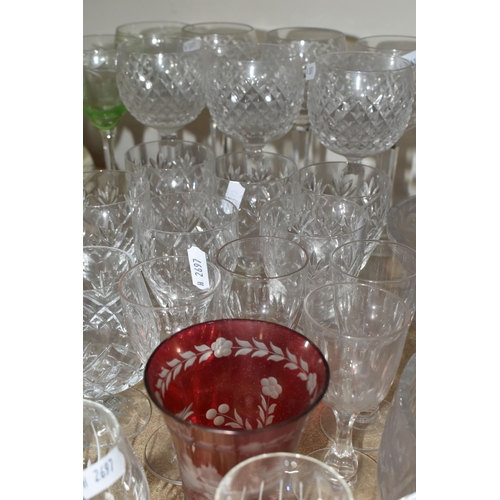 468 - A COLLECTION OF CUT CRYSTAL AND OTHER GLASSWARES, approximately sixty five pieces to include a set o... 