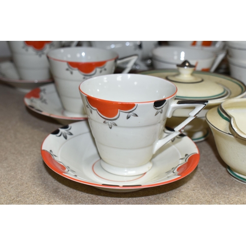 469 - A COLLECTION OF ART DECO TEA AND DINNER WARES, to include a seventeen piece Crown Devon part tea set... 