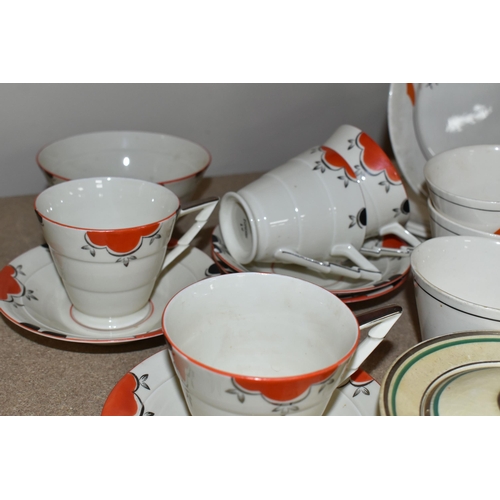 469 - A COLLECTION OF ART DECO TEA AND DINNER WARES, to include a seventeen piece Crown Devon part tea set... 