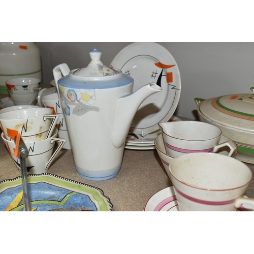 469 - A COLLECTION OF ART DECO TEA AND DINNER WARES, to include a seventeen piece Crown Devon part tea set... 