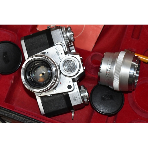 479 - A ZEISS IKON CONTAREX VINTAGE FILM SLR CAMERA fitted with a Carl Zeiss Jena Plannar 50mm f2 lens, So... 