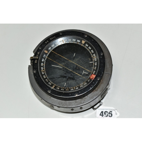 495 - AN AIR MINISTRY TYPE P8 COMPASS, No.1111363B, brass A.M. plaque to side Ref. No.6A/726, diameter app... 