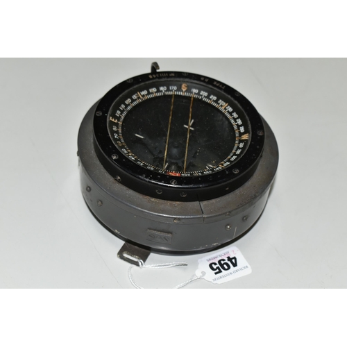 495 - AN AIR MINISTRY TYPE P8 COMPASS, No.1111363B, brass A.M. plaque to side Ref. No.6A/726, diameter app... 