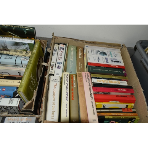 508 - FIVE BOXES OF ASSORTED 20TH CENTURY BOOKS, subjects include polar exploration, art history, general ... 