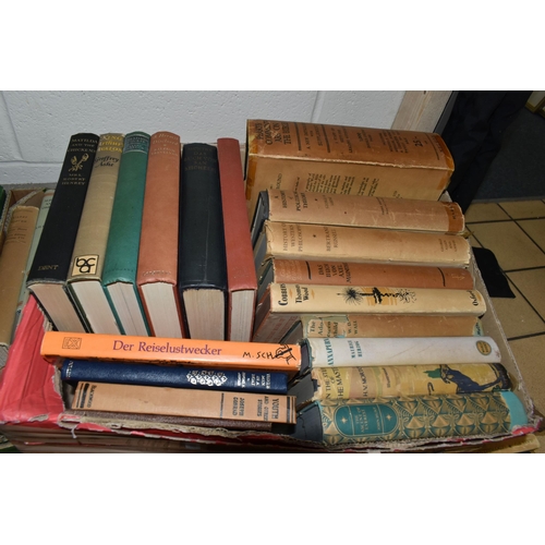 519 - SEVEN BOXES OF ANTIQUARIAN BOOKS, to include an assortment of  over three hundred titles, some Germa... 