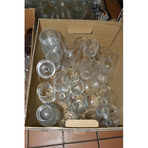 531 - FIVE BOXES AND LOOSE GLASS WARES, to include a boxed set of six RCR Royal Crystal Rock crystal foote... 